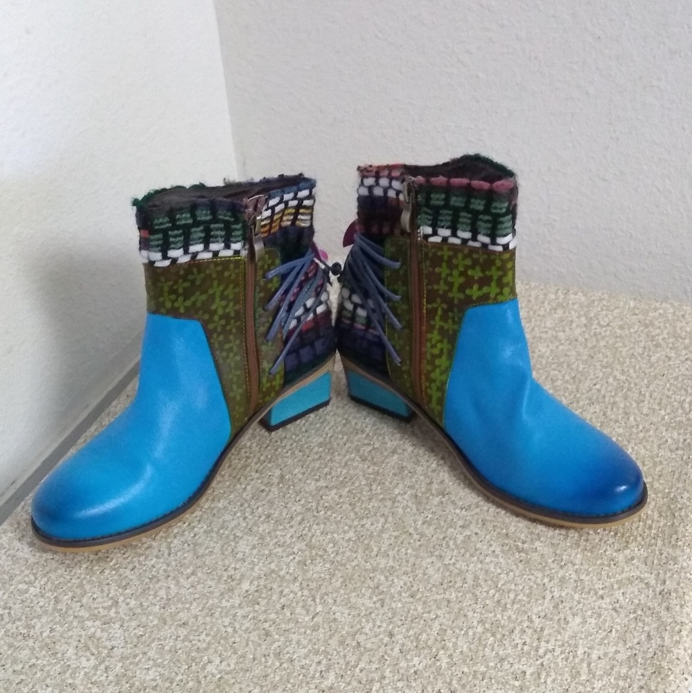 Socofy NL Unique Multicolored Ankle Boots